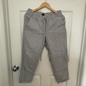 J. Crew grey striped linen Pants